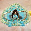 Luxe - Sky blue Pearl Hand Embroidered Radha Rani Dress (4 piece set)