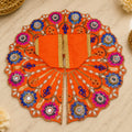 Orange Laddu Gopal Poshak | Krishna Ji Embroidered Dress