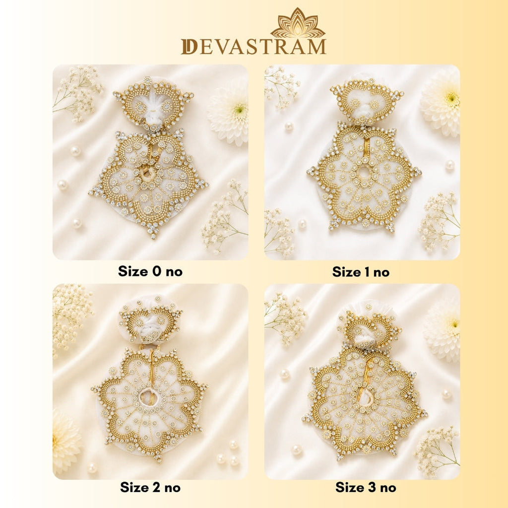 Sharad Purnima Special White Stone Laddu Gopal Dress