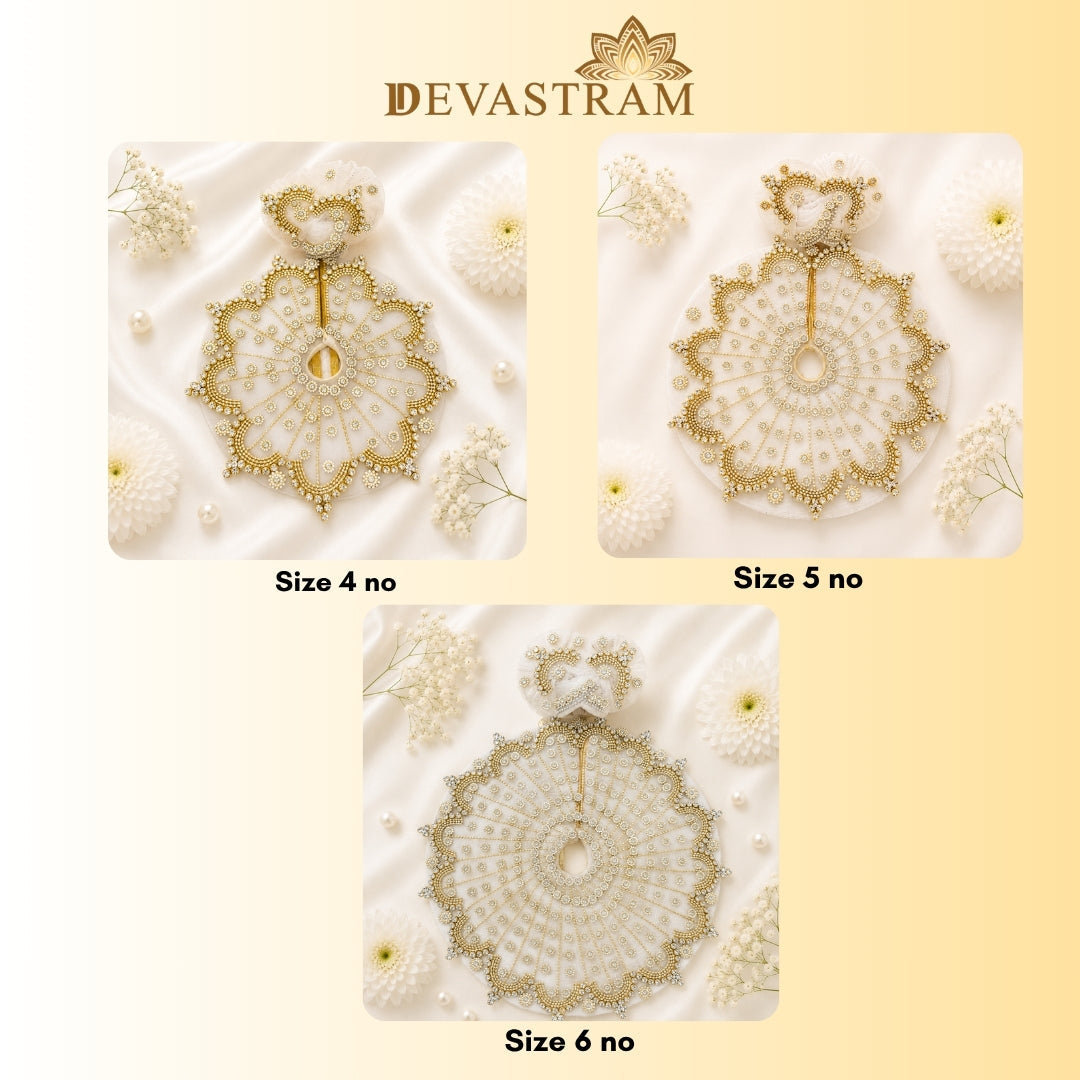 Sharad Purnima Special White Stone Laddu Gopal Dress