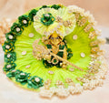 Green Motif with Pearls Laddu Gopal Dress