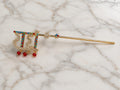 Royal Krishna Bansuri with multicolor Kundan stones, crystal detailing and red bead embellishments