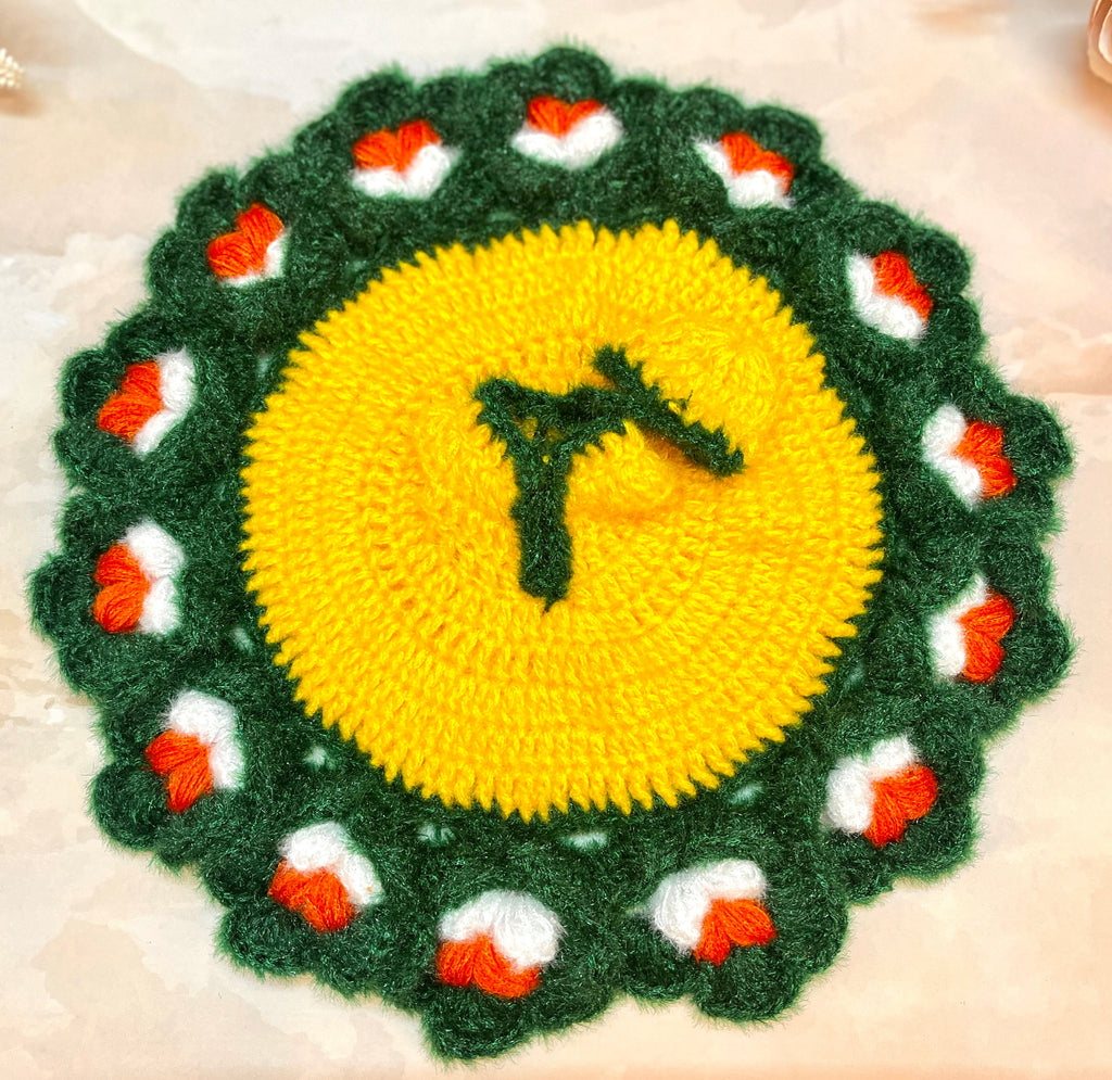 Green & Yellow Woollen Laddu Gopal Dress