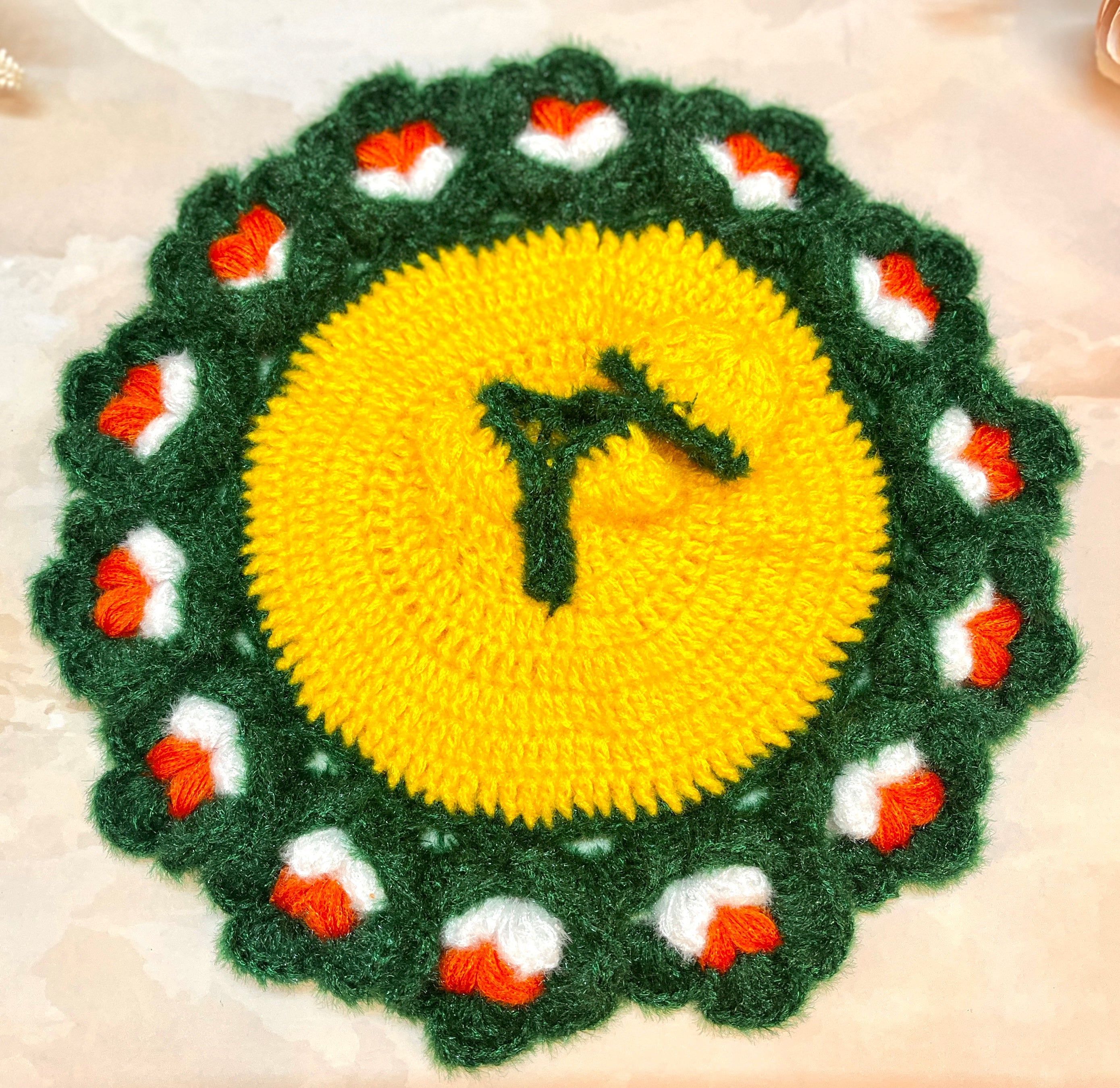 Green & Yellow Woollen Laddu Gopal Dress