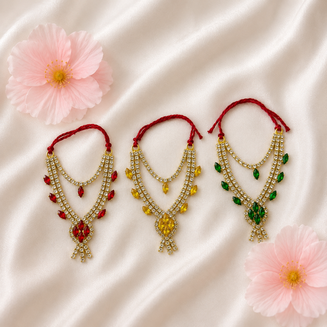 Pitambari Harit Necklace Set(Pack of 3)