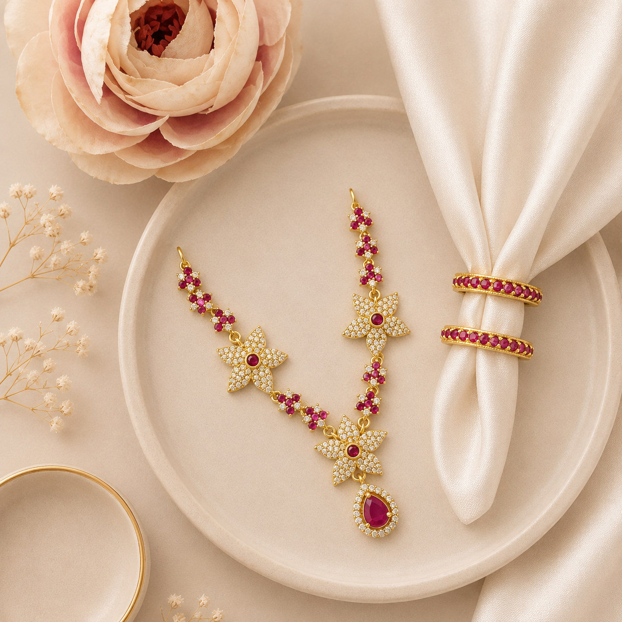 Ruby Ratna Shringar Set