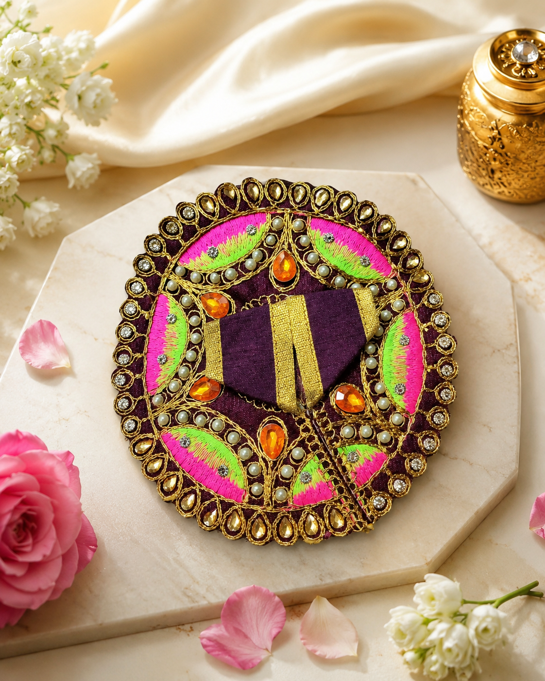 Royal Purple Heavy Designer Poshak for Laddu Gopal Ji