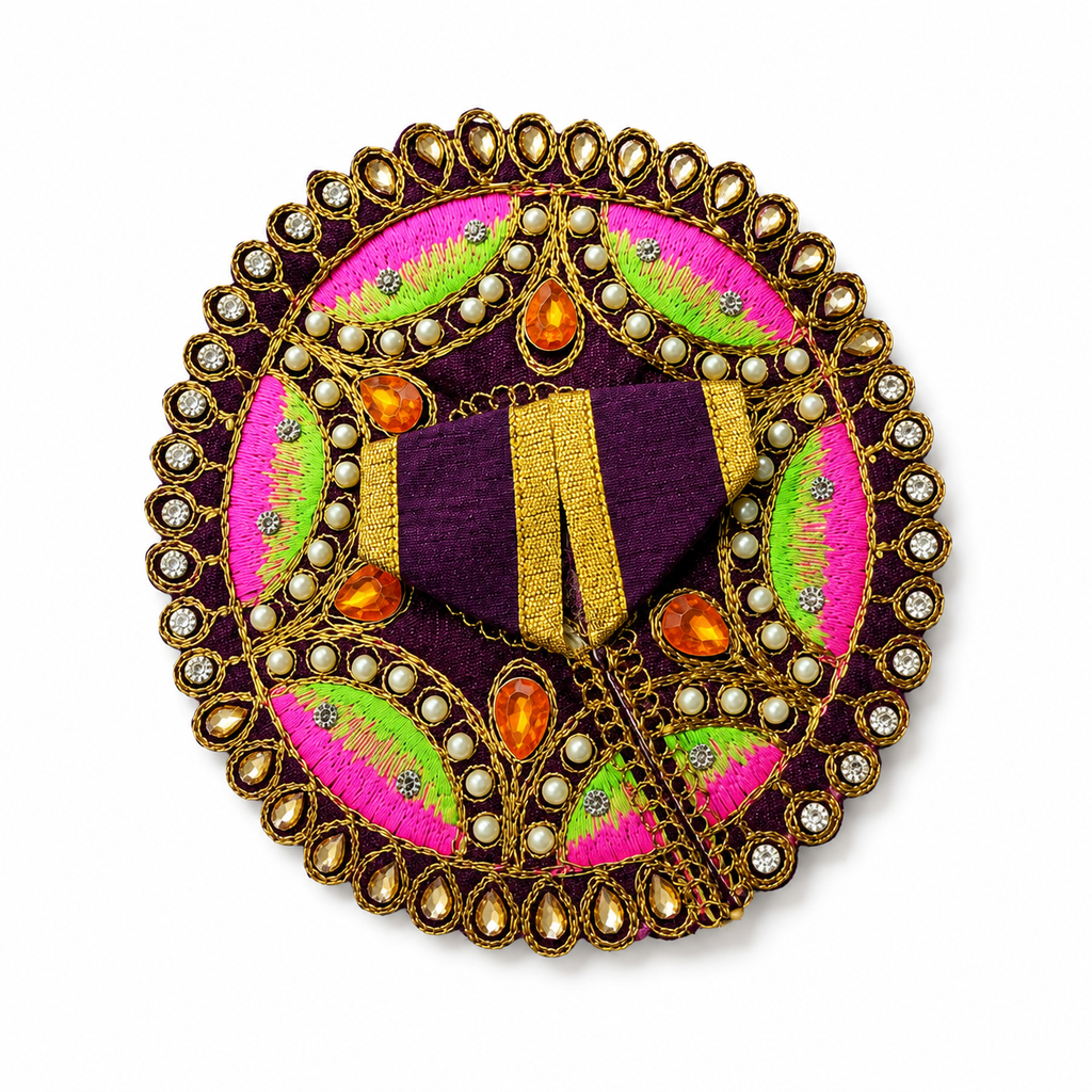 Royal Purple Heavy Designer Poshak for Laddu Gopal Ji