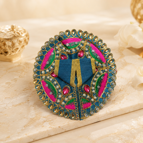 Blue Pink Green Heavy Designer Krishna Poshak for Laddu Gopal Ji