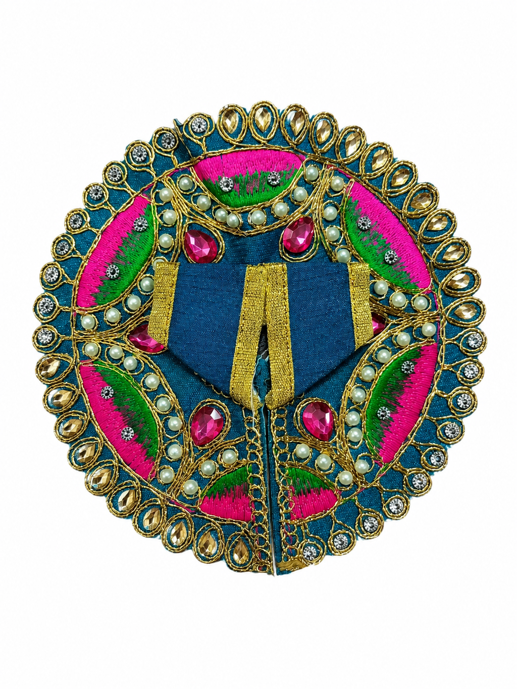 Blue Pink Green Heavy Designer Poshak for Laddu Gopal Ji