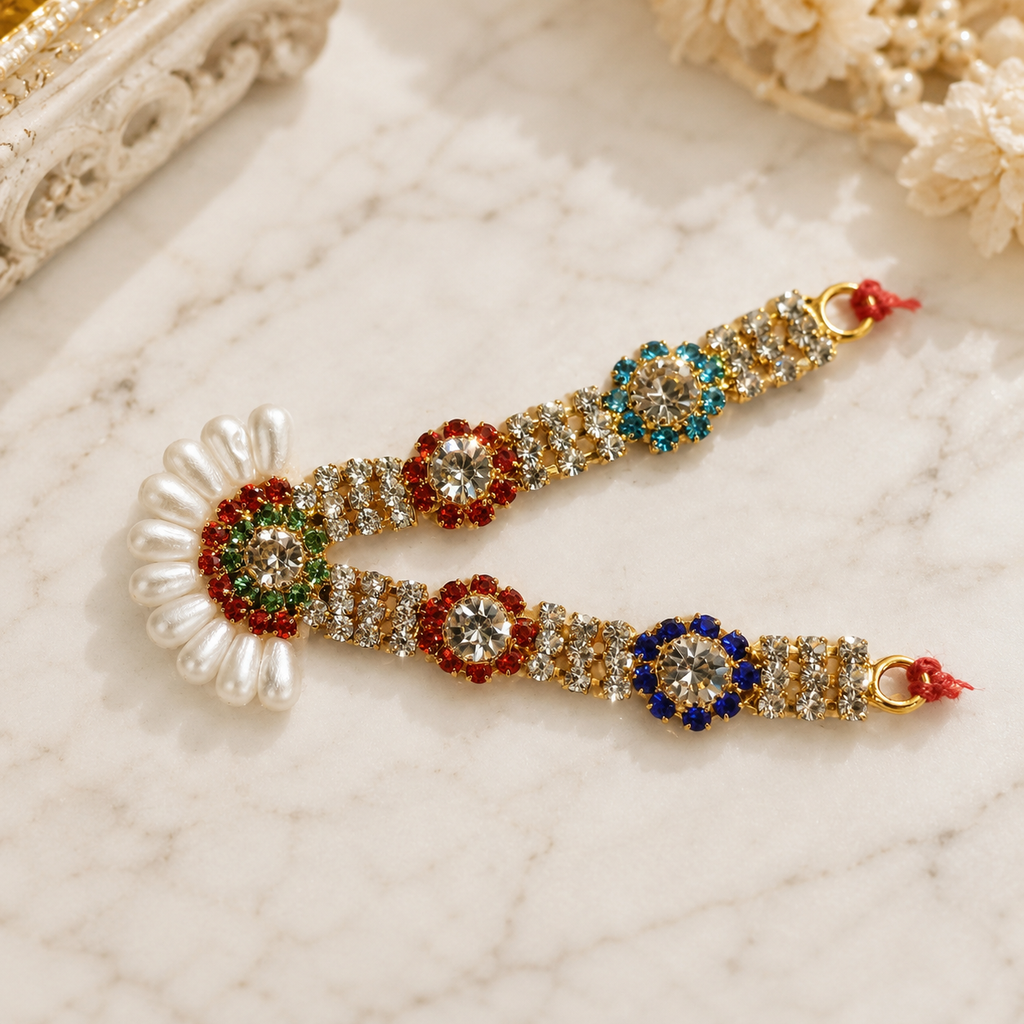 Laddu Gopal Multicolor Kundan Pearl Haar