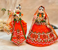 Luxe - RK / Yugal Sarkar/ Laxmi ji & Ganesh ji Set Kesari Lehenga & Dhoti - 6 piece set