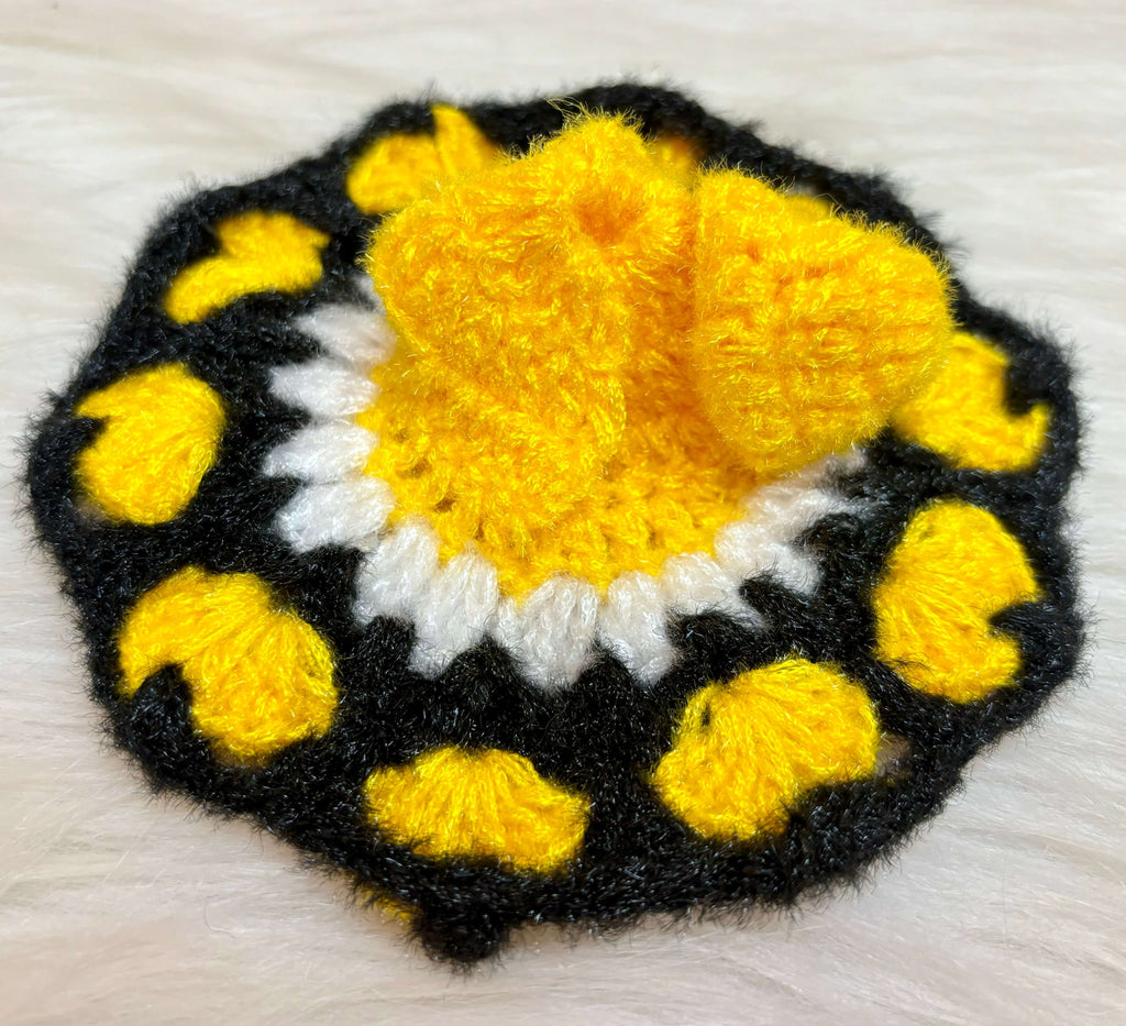 Yellow & Black Woollen Laddu Gopal Dress