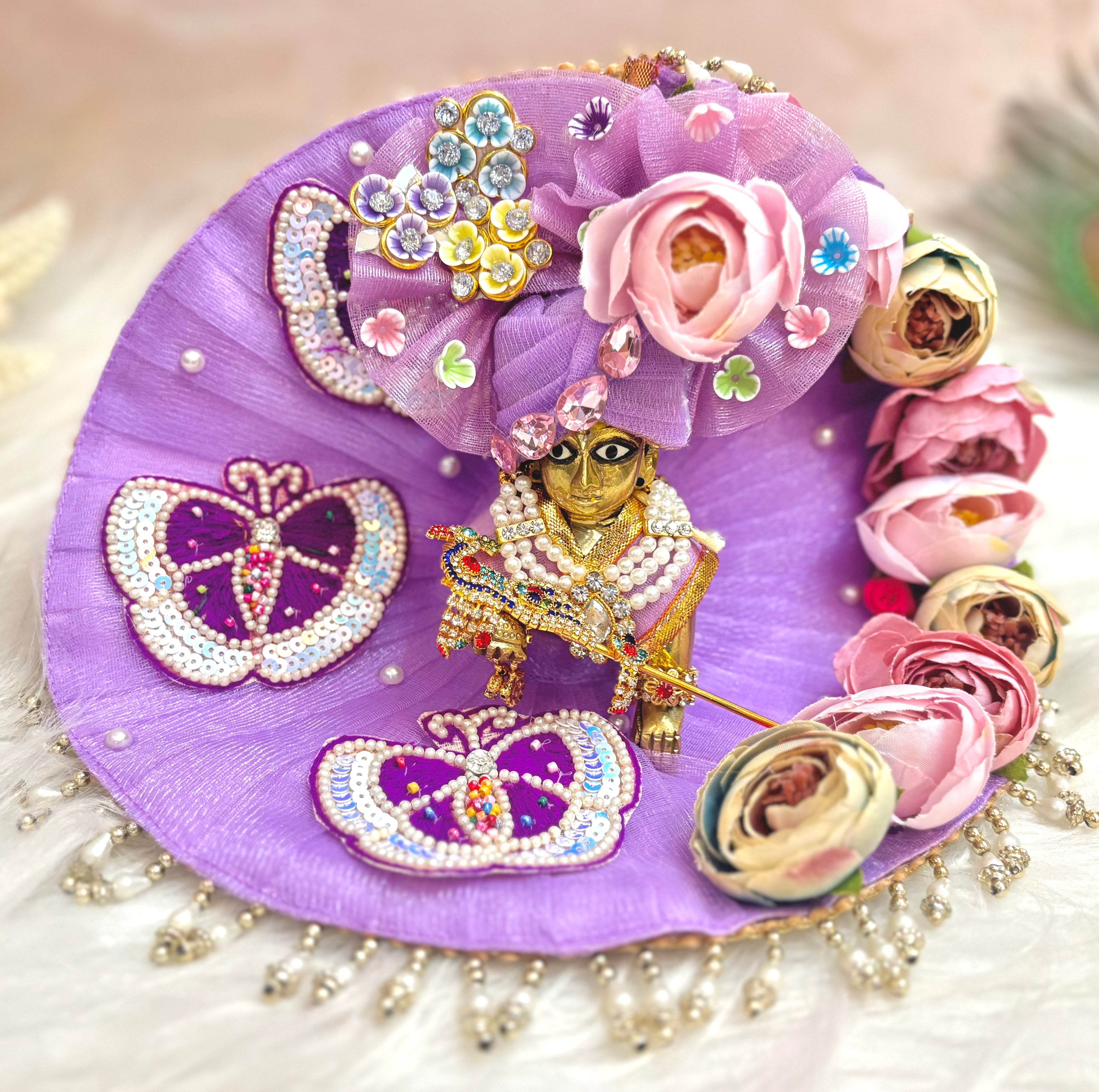Purple Butterfly Laddu Gopal Dress