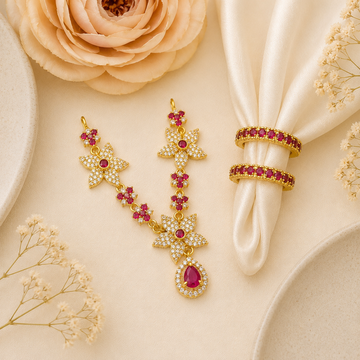 Ruby Ratna Shringar Set