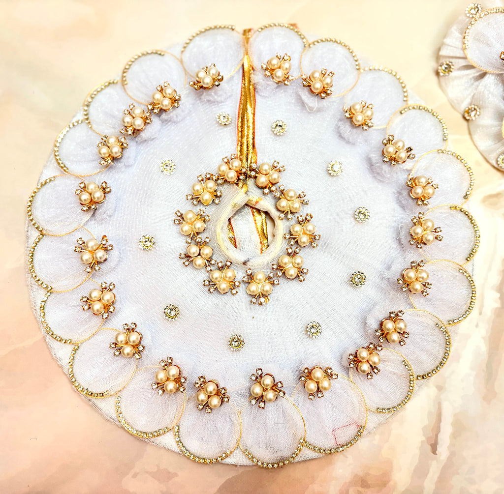 Sharad Purnima Special - Sparkling White Laddu Gopal Dress