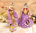 RK /Laxmi ji & Ganesh ji Set Purple Butterfly Lehenga & Dhoti - 6 piece set