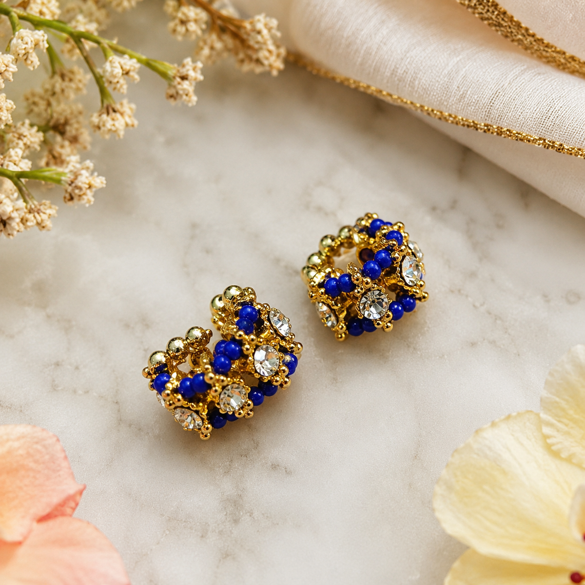 Royal blue beaded chudi for Laddu Gopal Ji hand shringar