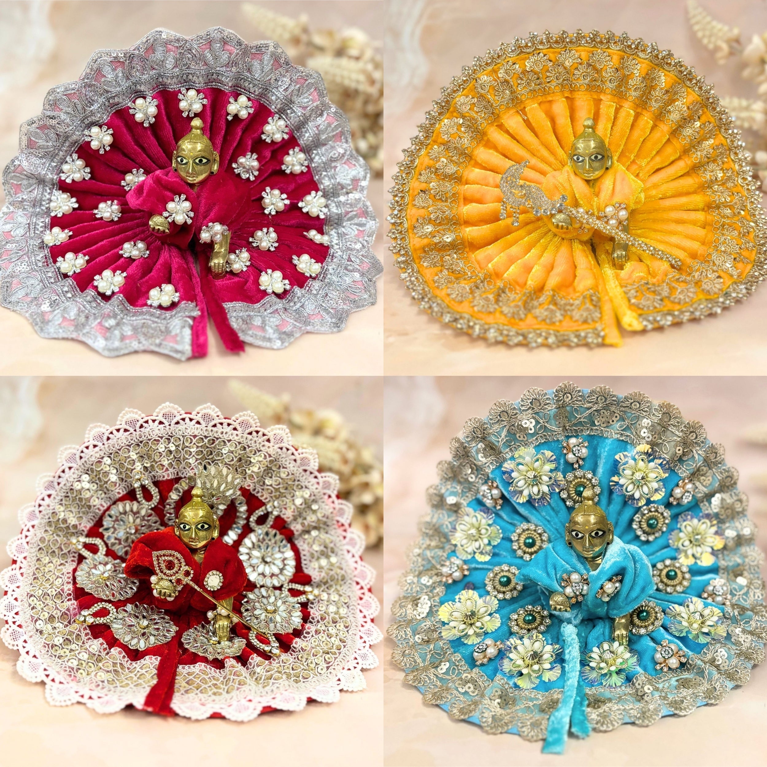 Divyaraga Velvet Laddu Gopal Dress Combo – Set of 4