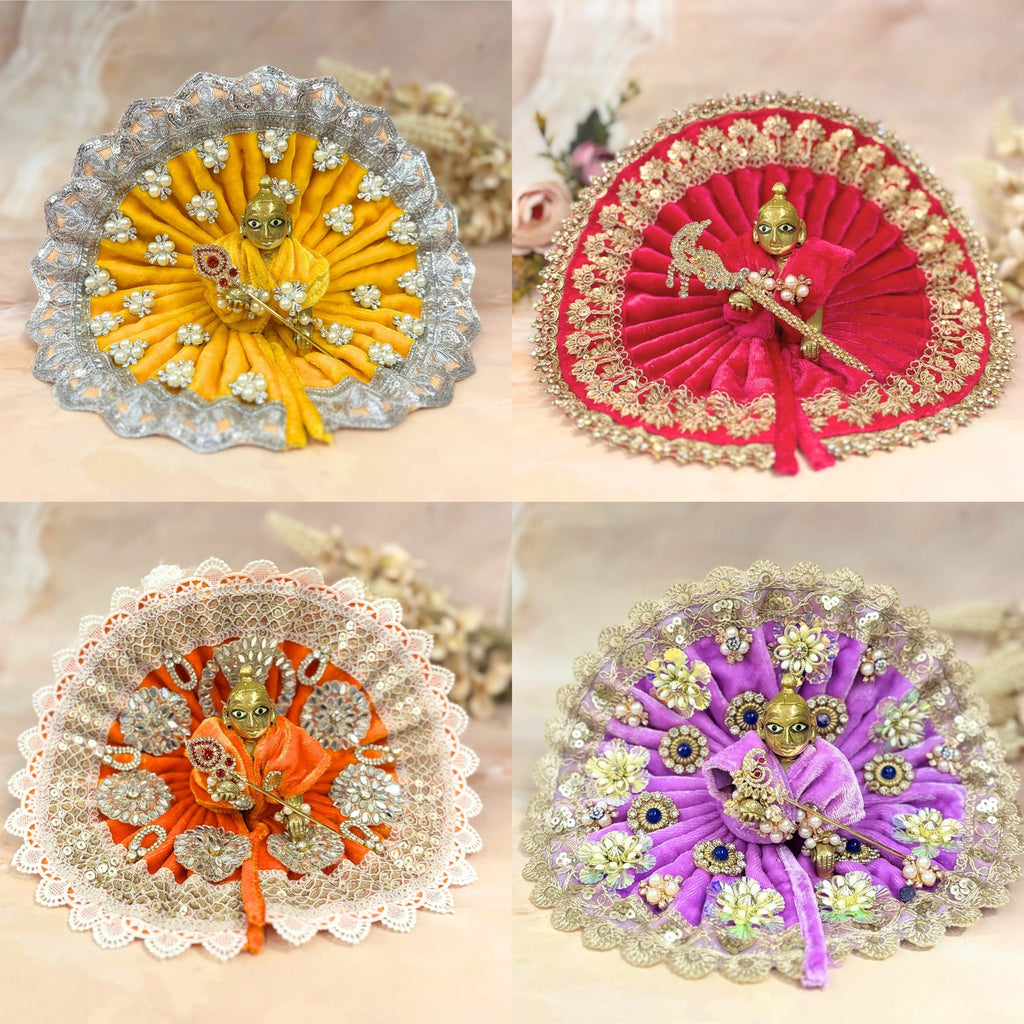 Kanakpriya Velvet Laddu Gopal Dress Combo – Set of 4