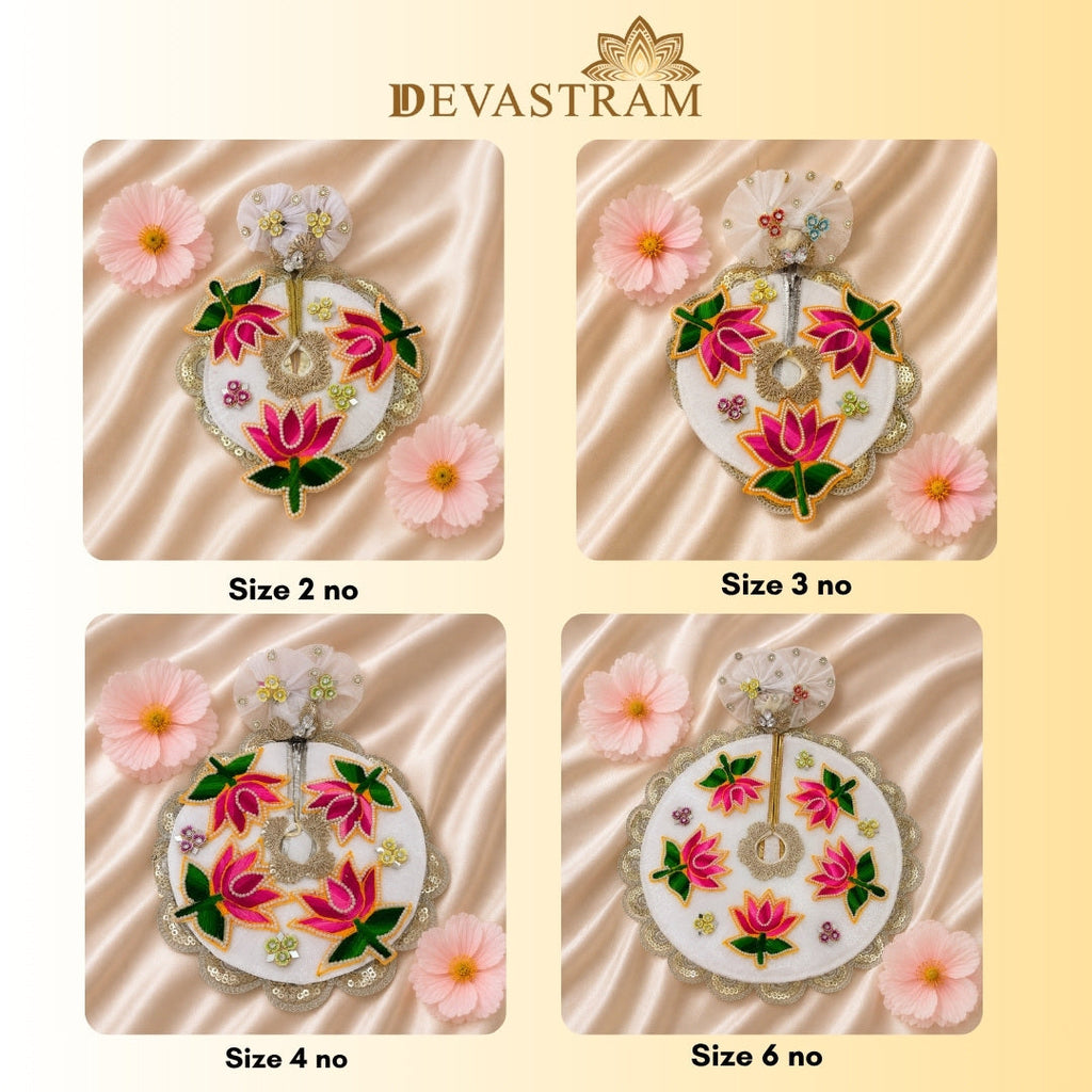White & Pink Lotus Laddu Gopal Dress