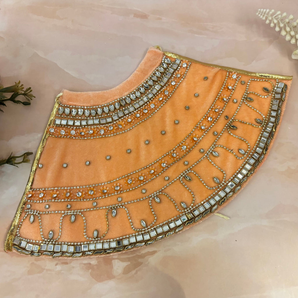 Peach Velvet Mata Rani Dress