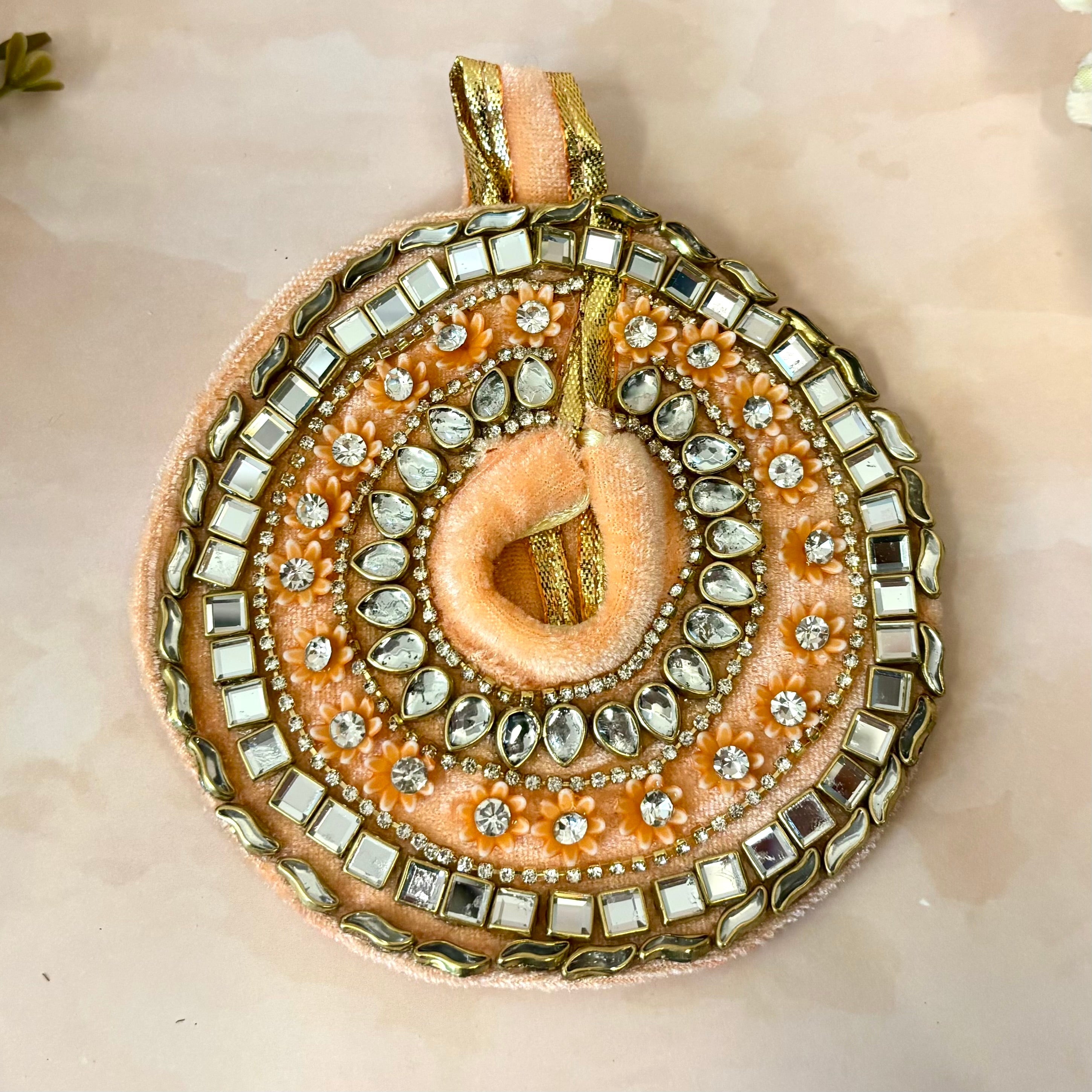 Peach Velvet Laddu Gopal Dress