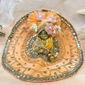 Peach Velvet Laddu Gopal Dress