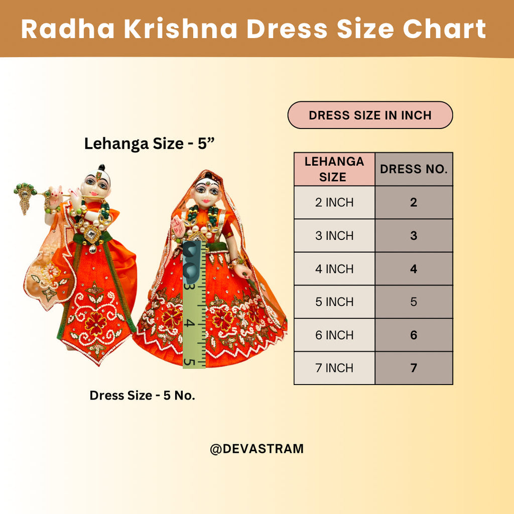 Iskcon Inspired Chandrika Roop Radhe Krishna Dress - 7 piece set