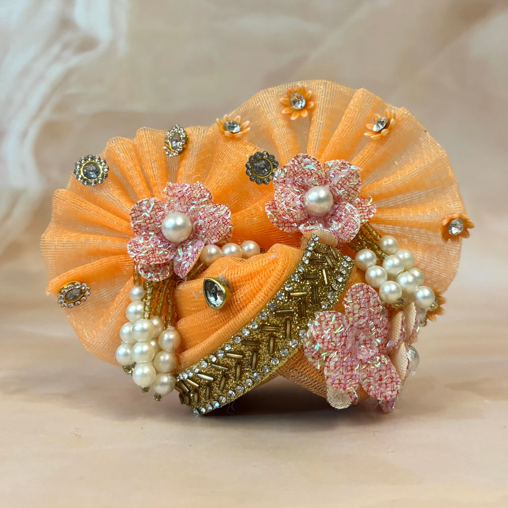 Peach Velvet Laddu Gopal Dress
