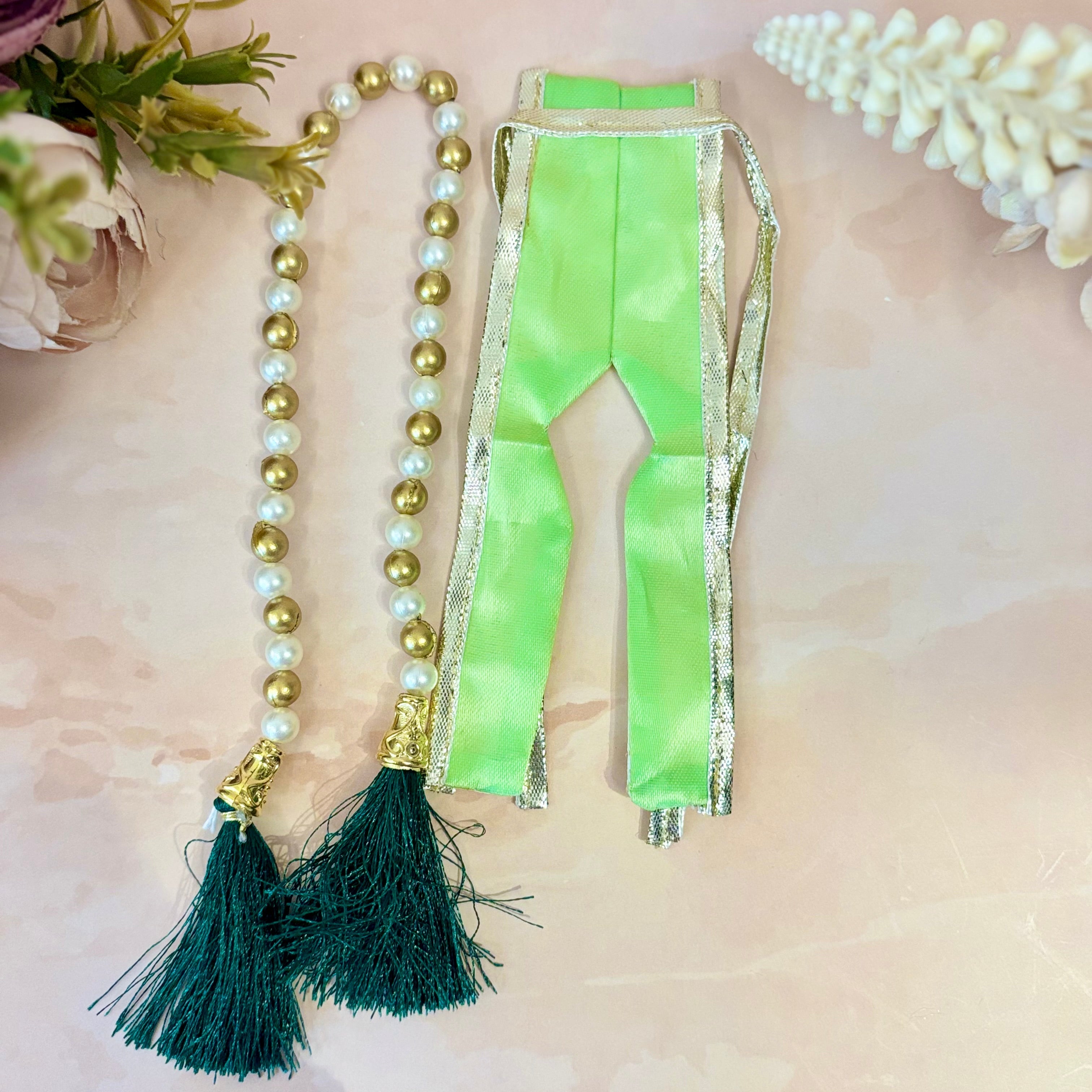 Teej Special Green Laddu Gopal Dress