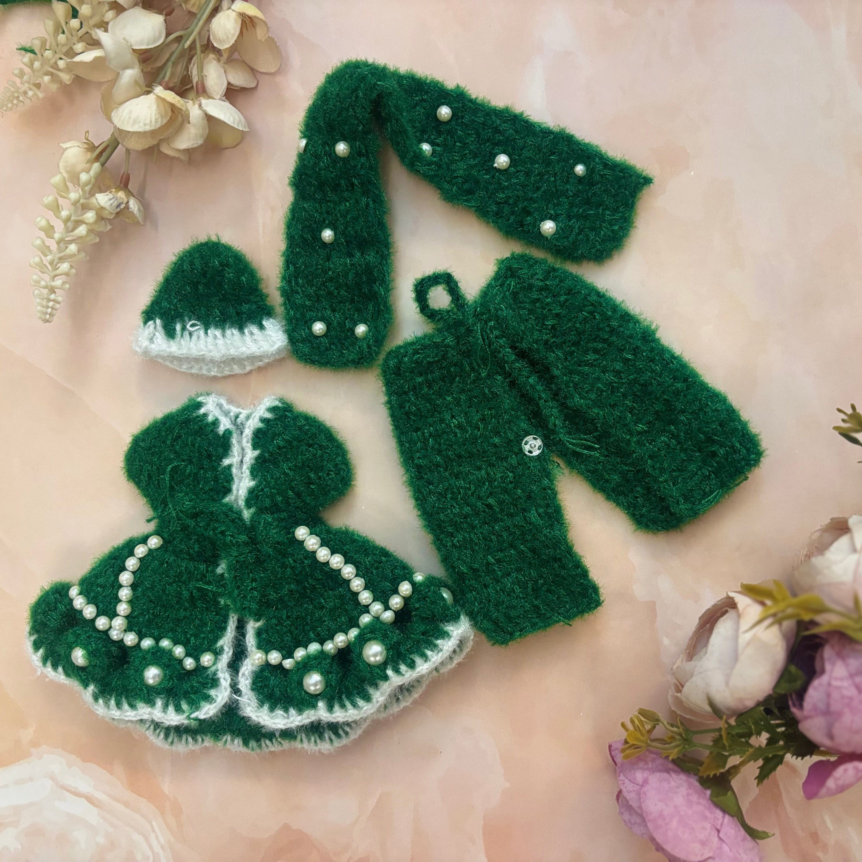 Harit Pearl Woollen Radhe Krishna Dress