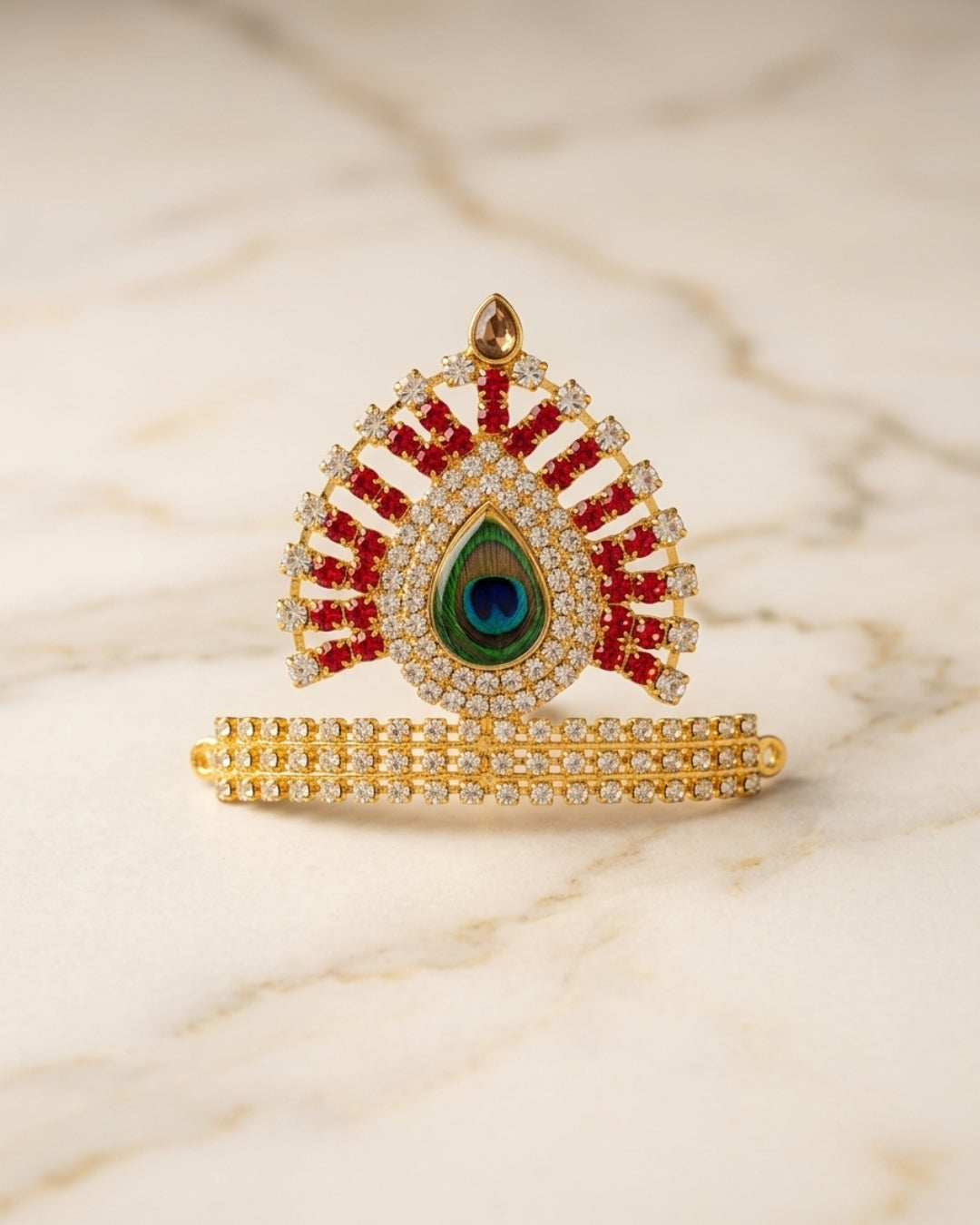 Royal Stone Work Krishna Mukut